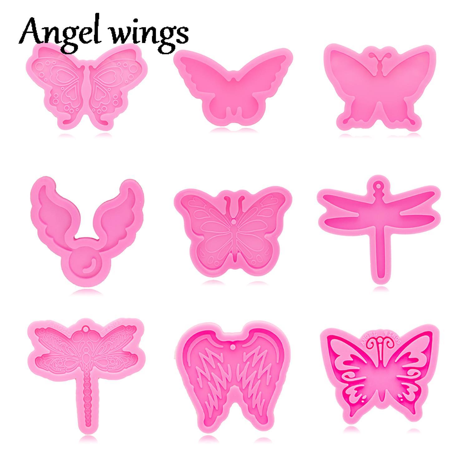 Resin Art A Keychain - DY1056 Moldes de silicone borboleta/libélula/penas de