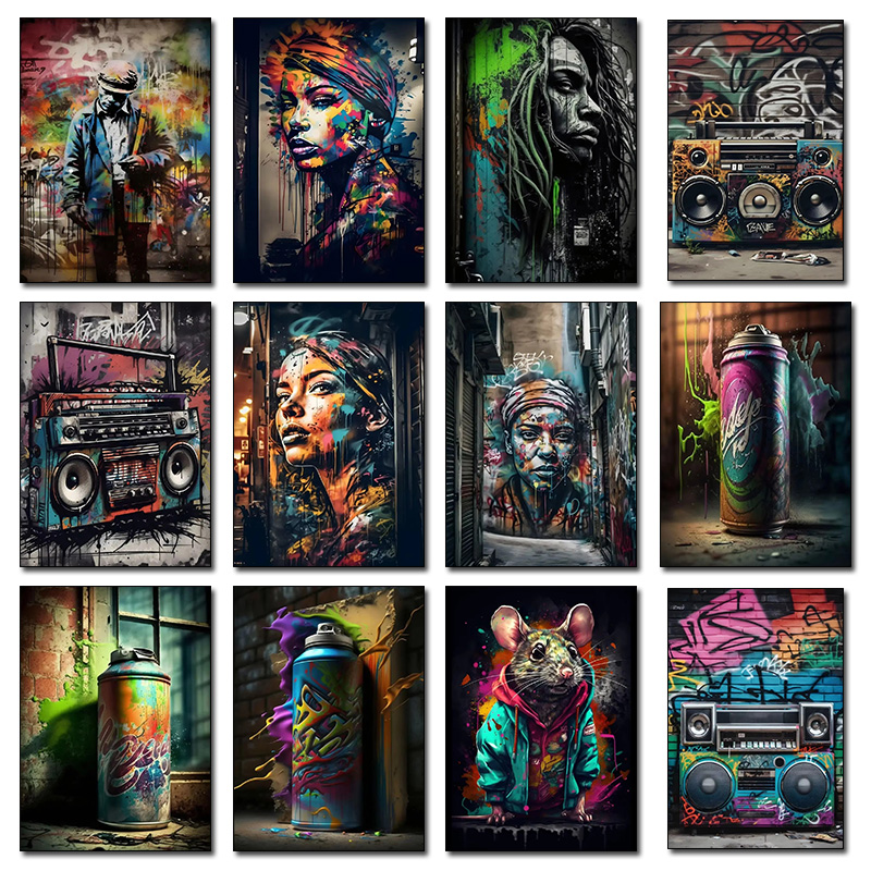 Resin Art On Canvas - Arte de Grafite de Rua: Pôsteres