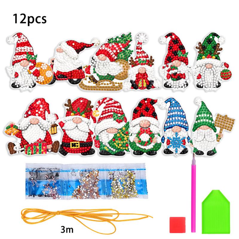 Resin Art A Keychain - Natal arte pintura pingente, 5D ornamentos