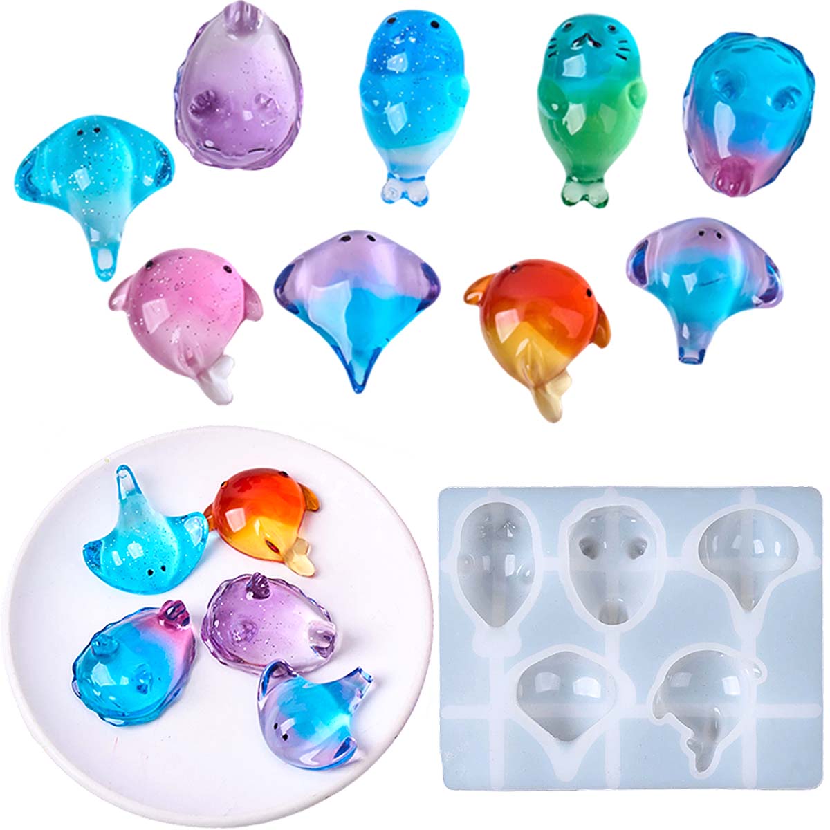 Resin Art A Keychain - Molde de Silicone 3D de Raia