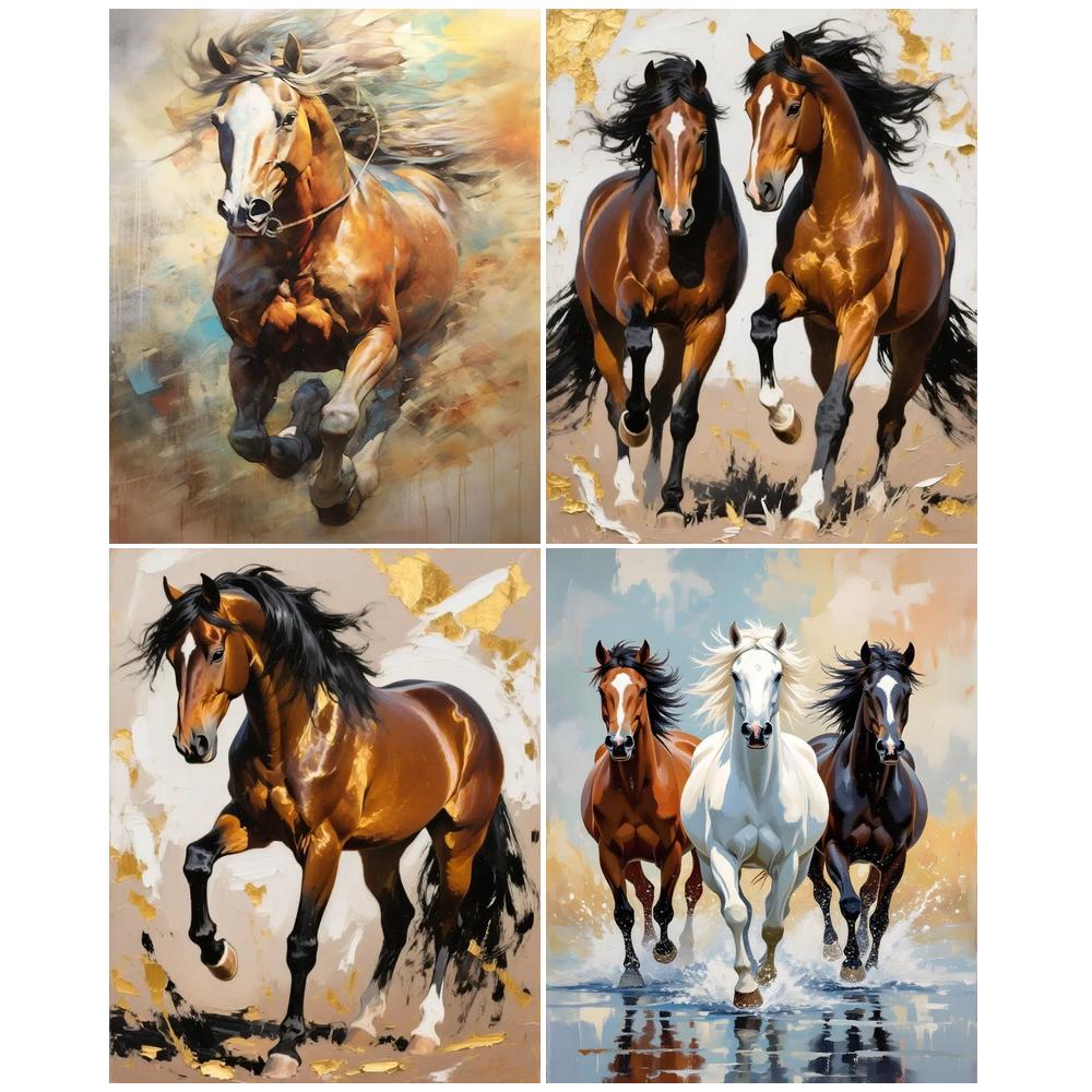Resin Art On Canvas - Pintura por Números CHENISTORY: Cavalo e