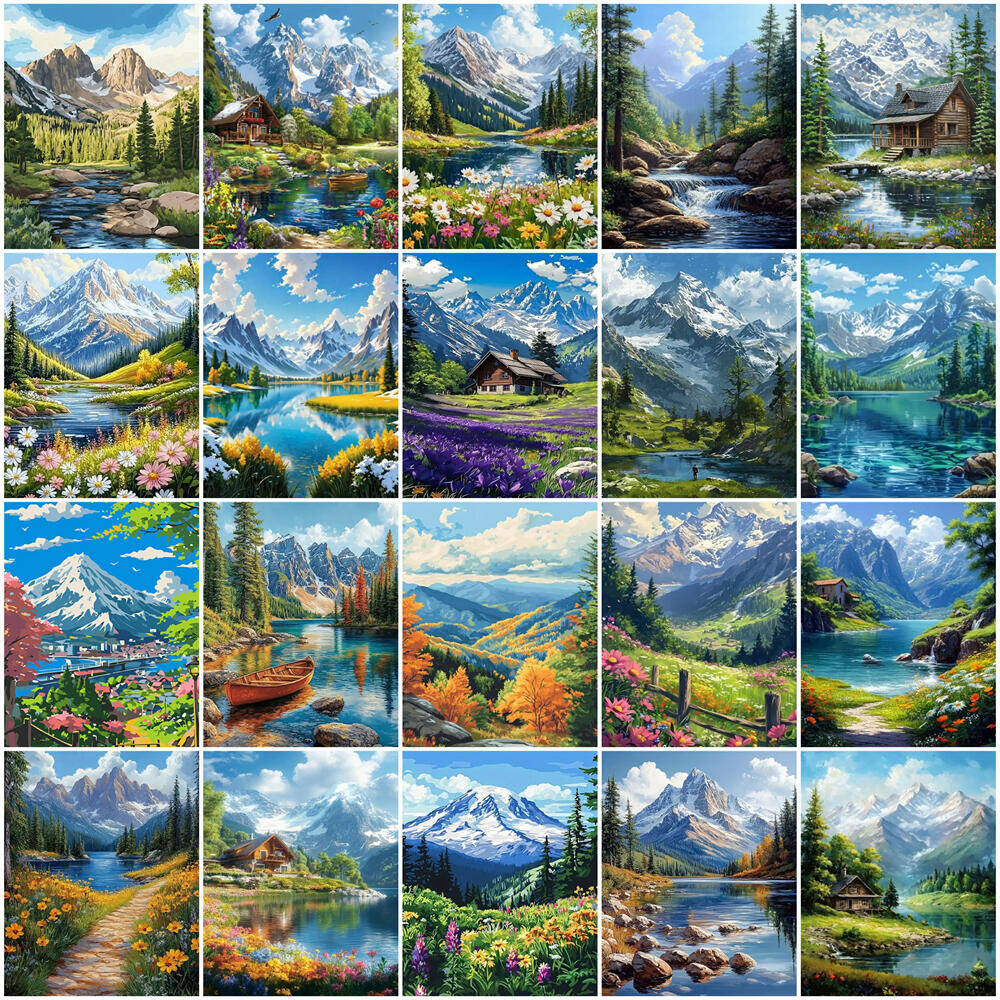 Resin Art On Canvas - Pintura a óleo por números paisagem