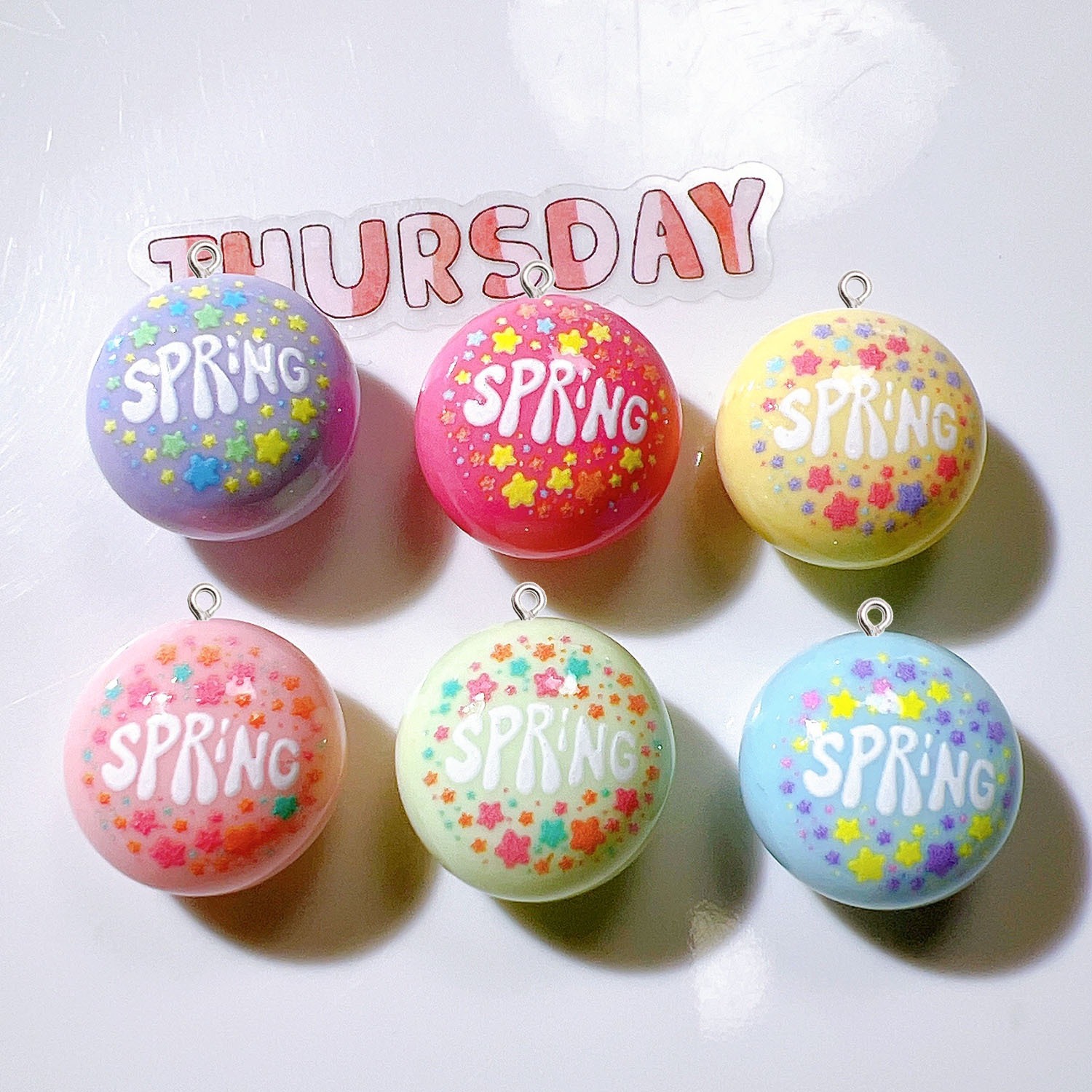 Resin Art Earrings Material - 10 Peças de Charms Planos Circulares