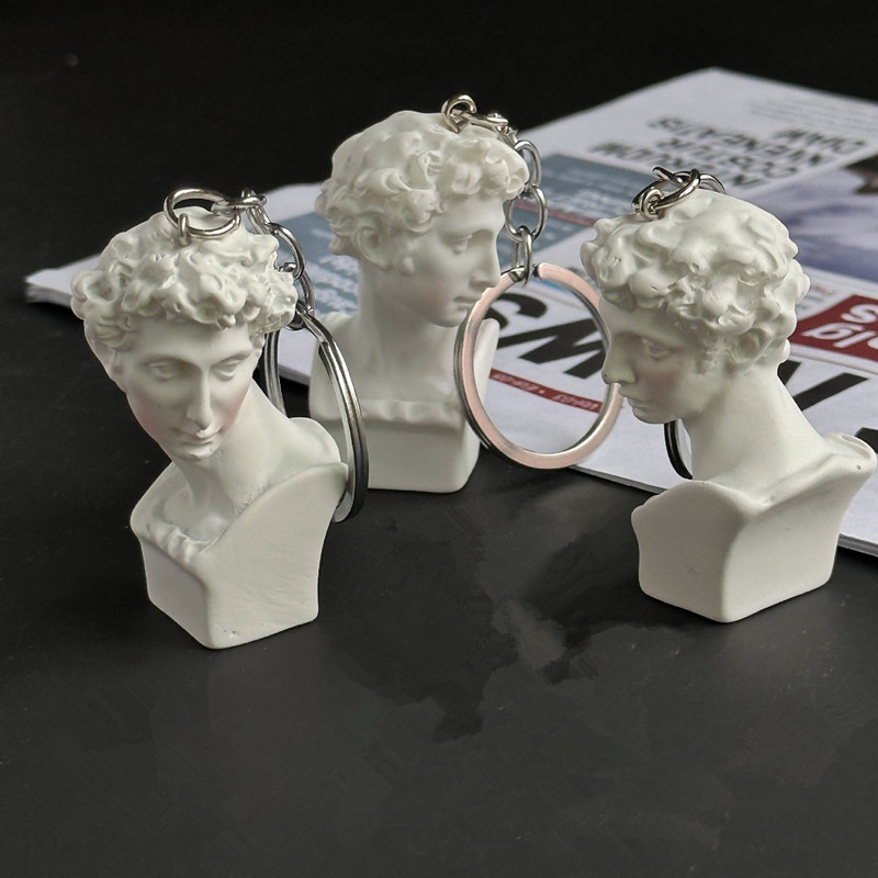 Resin Art A Keychain - Mini chaveiro de estátua de gesso,