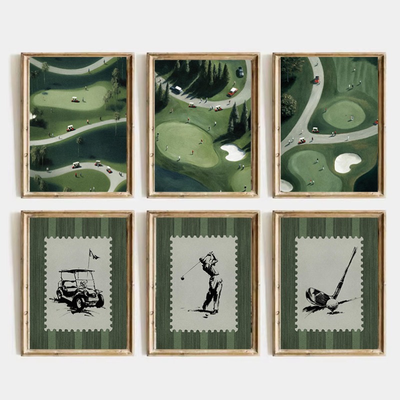 Pôster Vintage de Campo de Gol - Resin Art Course avaliação e preço