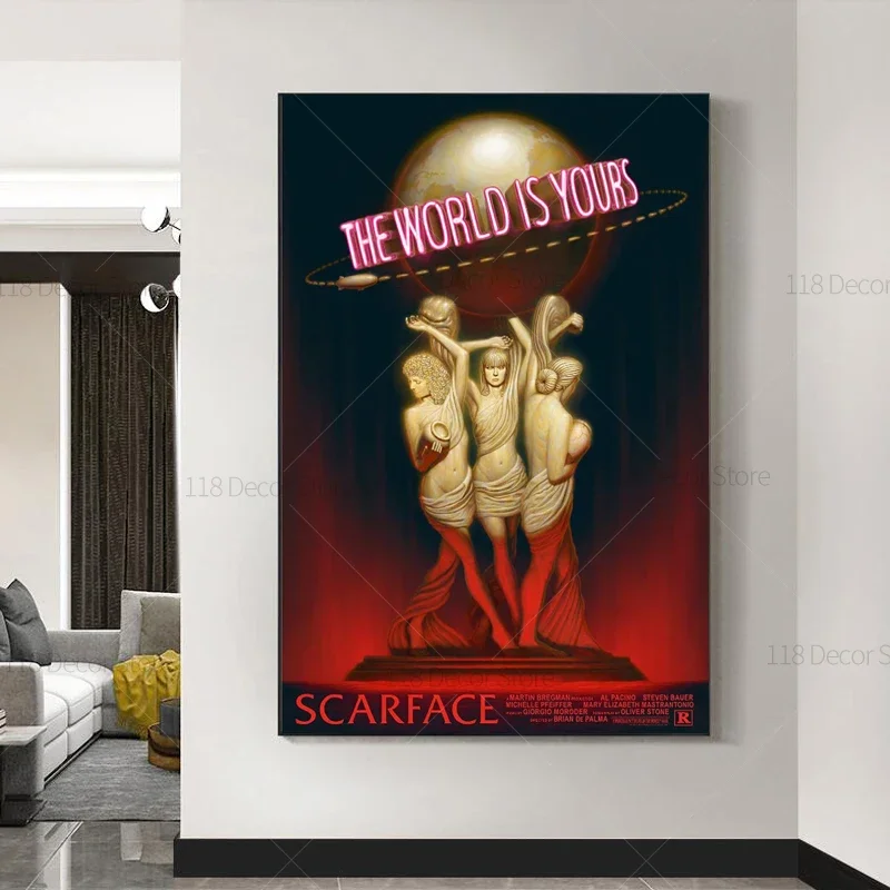 O mundo é o seu scarface retro - Resin Art On Canvas avaliação e preço