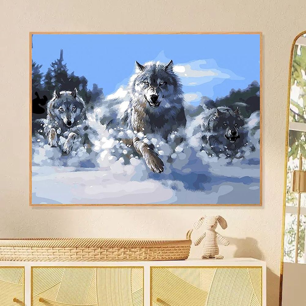 Pintura por números lobo image - Resin Art On Canvas avaliação e preço