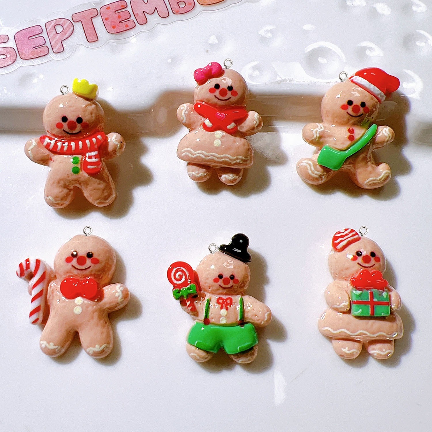 10 pçs bonito boneca de natal  - Resin Art Earrings Material avaliação e preço