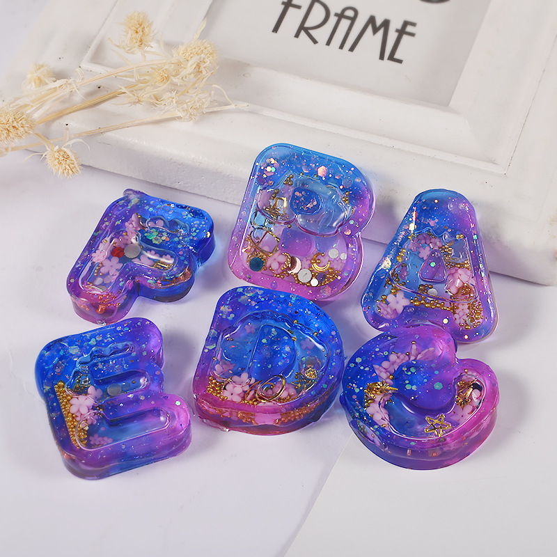 Diy resina arte sorvete carta  - Resin Art Letter Keychain avaliação e preço